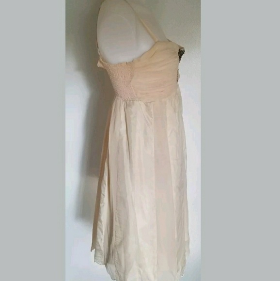 Hannah Jo Desiger 100% Silk Dress Ivory Large - Picture 3 of 7